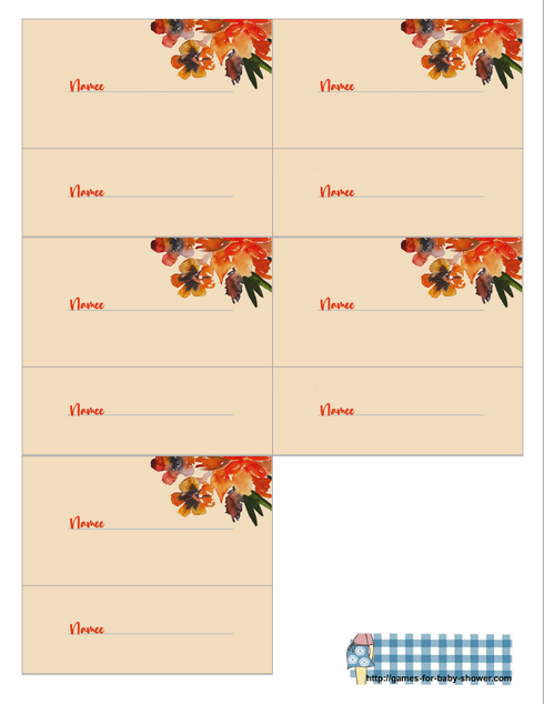 Free Printable Baby Shower Raffle Tickets in Orange Color