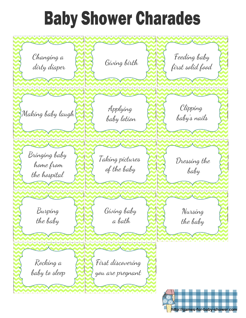 Baby Shower Charades Printable