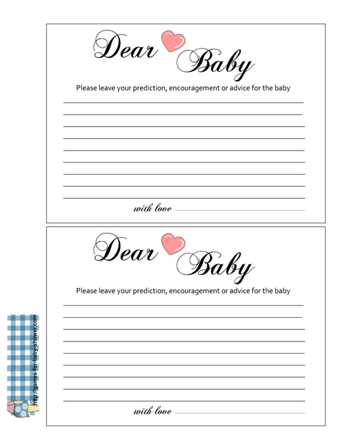 Free Printable Baby Advice Cards