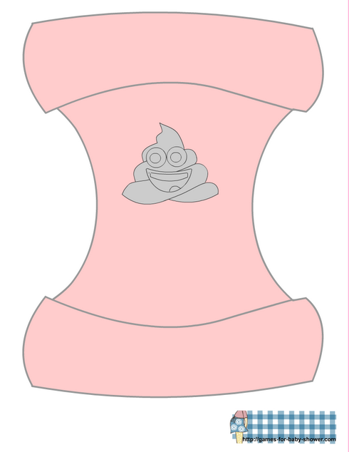 Free Printable pin the poop on the diaper game in pink color